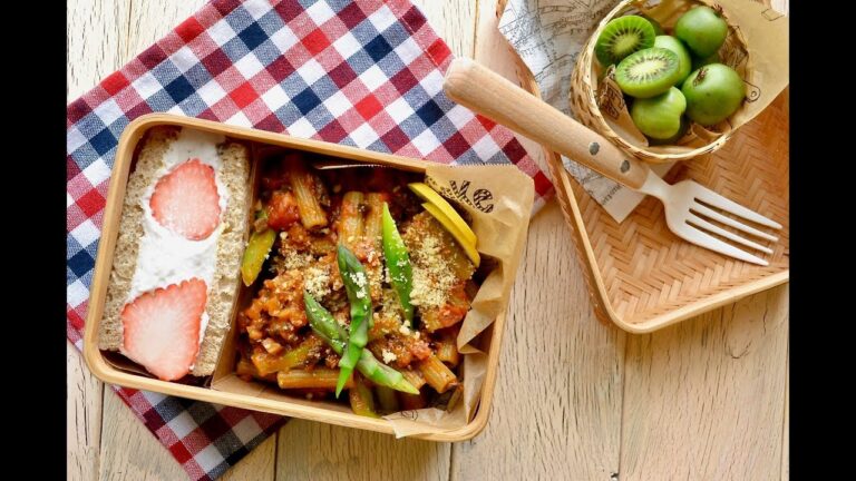 【お弁当作り】マッシュルームボロネーゼパスタ弁当の作り方〜How to make Japanese vegan bento lunch box〜