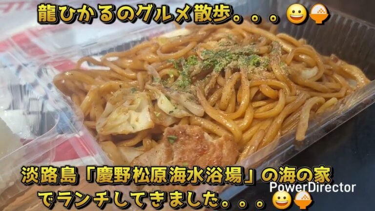 淡路島「慶野松原海水浴場」海の家でランチ🍚海水の透明度抜群で小魚が沢山。。😀#淡路島　#慶野松原　#海水浴場　#海水浴　#海水浴　#海　#海の家　#ビーチ　#夏　#夏休み　#ランチ　#グルメ#食べ歩き