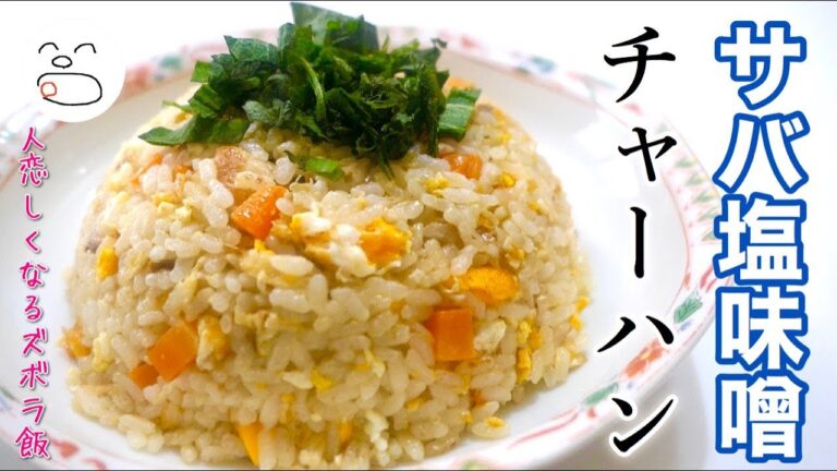 サバ塩味噌チャーハン（残り物で節約）【一息くん#1201】人恋しくなるズボラ飯