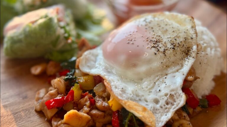 今日の晩ごはん【ガパオライスと生春巻き】作りました。