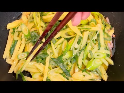 パパッと作れて超簡単！カリカリもちもち♪【ネギポテトチヂミ】正直満足度にびっくりします！Green onion potato pie