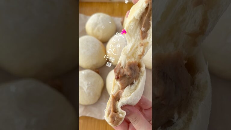 真っ白なふわふわマロンクリームパン🌰💖#パン作り#栗#bread#簡単レシピ#ホームベーカリー#おうち時間#秋#マロンクリーム#shorts#shortvideo