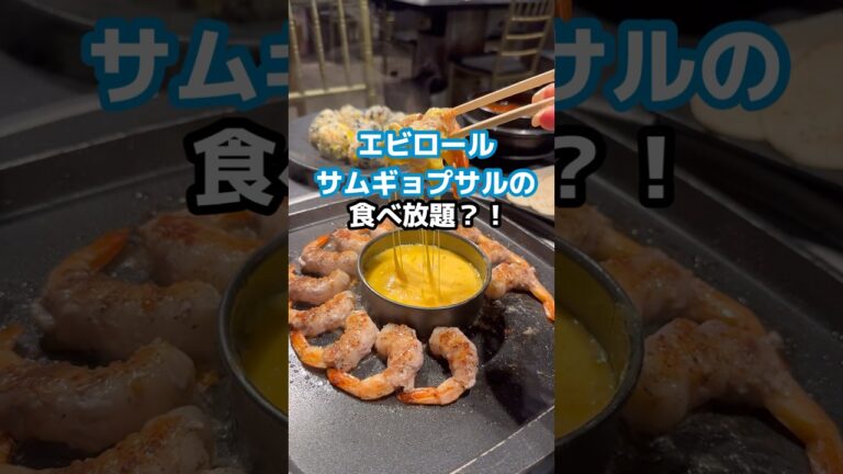 【新大久保🇰🇷グルメ】禁断⚠️の食べ放題🌈エビロールサムギョプサル！！#新大久保グルメ
