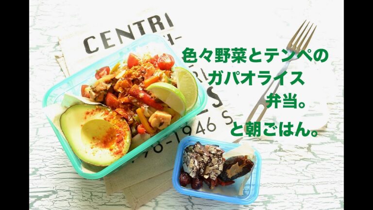 【お弁当作り】色々野菜とテンペのガパオライス弁当の作り方〜How to make Japanese vegan bento lunch box〜