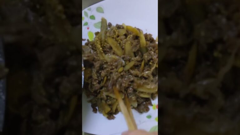 【ゴボウと牛肉の煮込み🎵】土生姜・ゴマの香りで美味しいですよ～😀#shorts