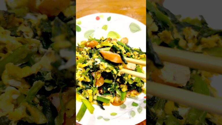 包丁まな板いらずの【ほうれん草の卵炒め】