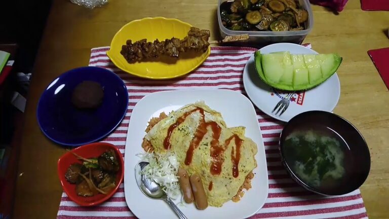 【晩御飯】今日の夜ご飯。オムライス。焼き鳥
