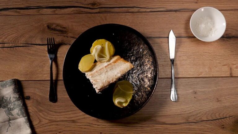 ブリのオーブン焼き　バナデラポテト添え