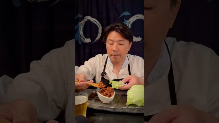 残ってたひきわり納豆で肉味噌作って、レタス丸丸1ヶ食べちゃいました！