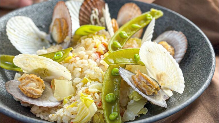 ベビーホタテと春野菜のリゾット【primavera】ワンパンリゾットのレシピ