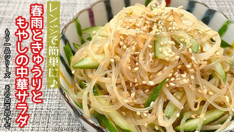 【簡単料理】暑い季節にさっぱり食べられる♪春雨ときゅうりともやしの中華サラダ/作り方/レシピ/節約/手抜き/作り置き【主婦の独り言】