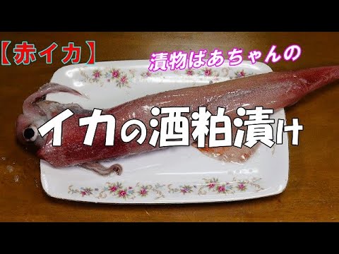 【赤イカ】イカの酒粕漬け『真イカ　魚貝類なども酒粕漬けにすると美味しいよ！！』