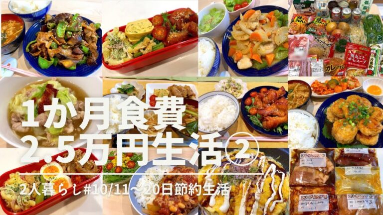【節約料理②】️夫婦で1か月食費2.5万円生活🍳節約晩ごはん&買い物記録/10月11〜20日part2