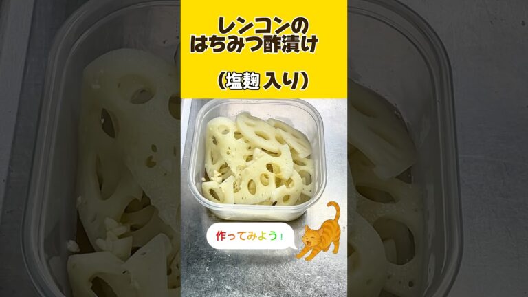 【簡単常備菜】レンコンのはちみつ酢漬け｜塩麹でまろやかシャキシャキ✨