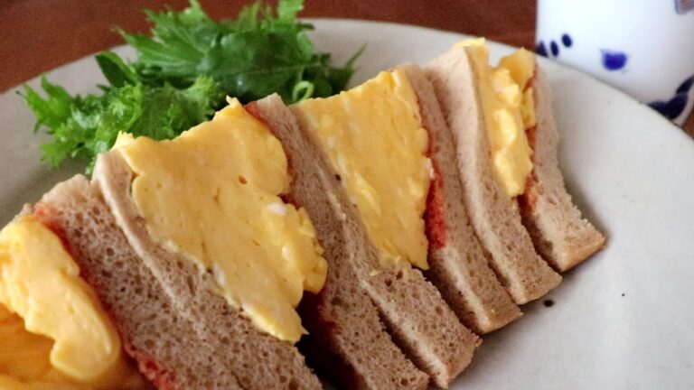 【低糖質☆ふわふわ厚焼き玉子サンド】ブランパン使用　京風の優しい出汁の効いた「京都コロナの玉子サンド」を目指します！卵３個でタンパク質たっぷり！ローソンのブラン食パン/カロリーは概要欄に