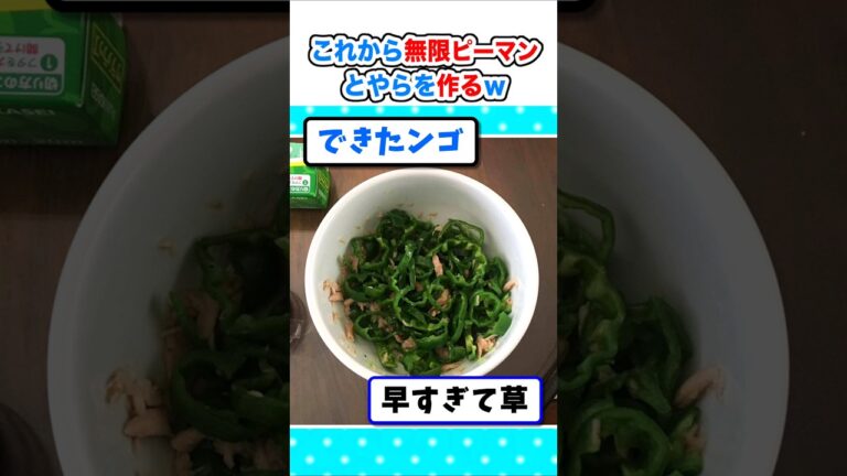 【2ch面白いスレ】マッマのお出かけの隙に無限ピーマンとやらを作る！ #2ch #料理 #5ch  #なんj#ピーマン #簡単レシピ