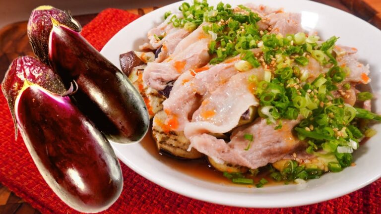 【レンジで簡単】ポン酢でさっぱり！ピリ辛豚バラよだれ茄子