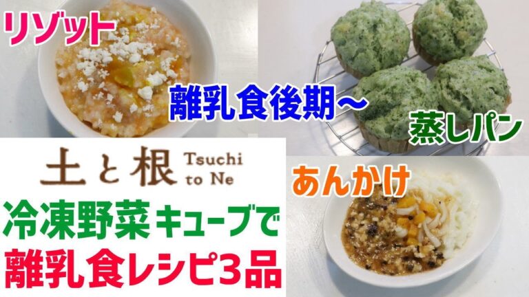 【離乳食】冷凍野菜キューブで離乳食レシピ３品ご紹介♪離乳食後期～