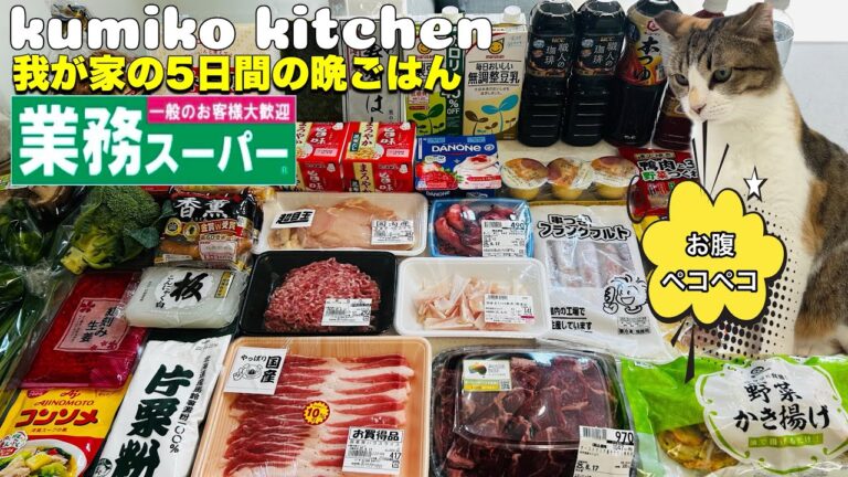 【5日間menu #44】ご飯もビールもススムちょっと手の込んだ晩ごはん5選//業務スーパーでまとめ買い//手抜き料理//3人家族//