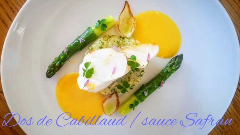 【フランス料理】真鱈のポワレ！サフラン香るバターソース！じゃがいものエクラゼ添え。