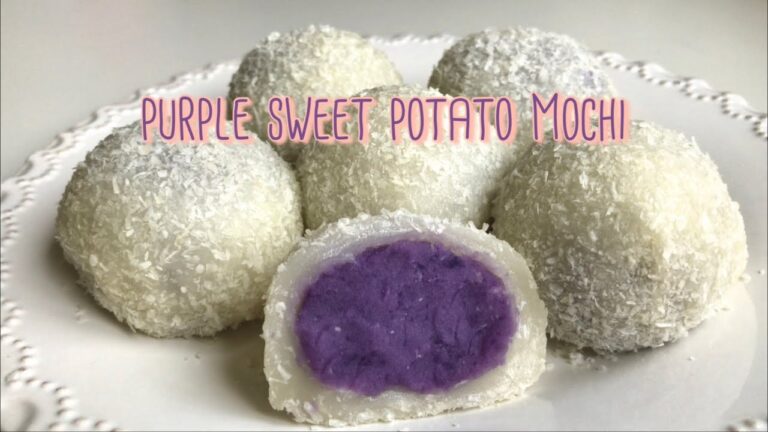 紫芋あんのココナッツ大福  翌日も柔らか❤️ Purple Sweet Potato Mochi recipe
