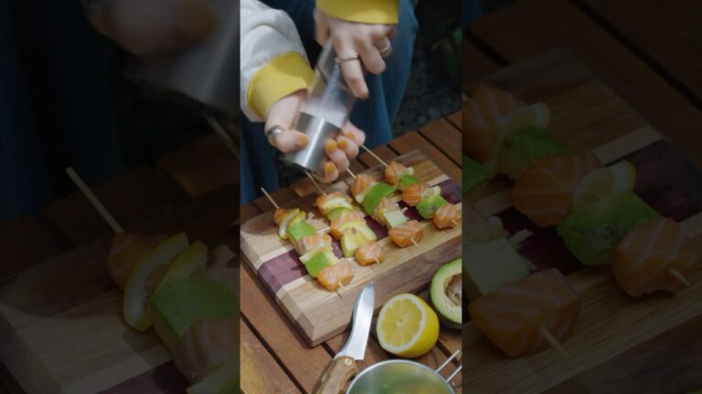 サーモンアボカド串（レシピは説明欄に記載）