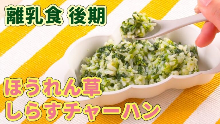 離乳食後期（9〜11ヶ月ごろ）ほうれん草しらすチャーハン(後期)