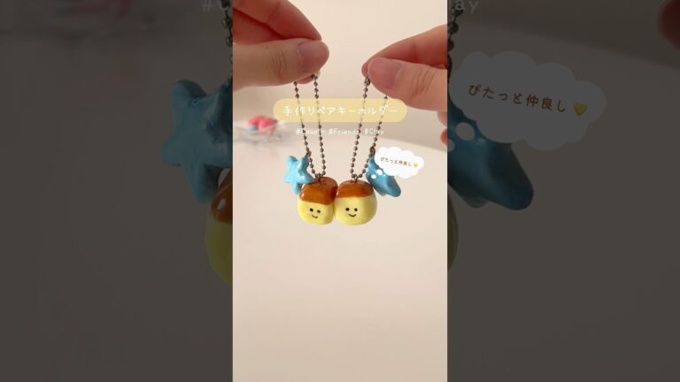 ぴたっとくっつく！ペアキーホルダーの作り方✨#diy #ハンドメイド #工作 #思い出 #バッグ #デコ
