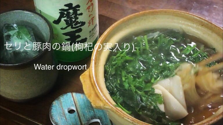How To Make Homemade Japanese Food セリと豚肉の鍋（枸杞の実入り）water dropwort