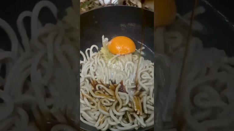 釜玉そばを作るだけの動画