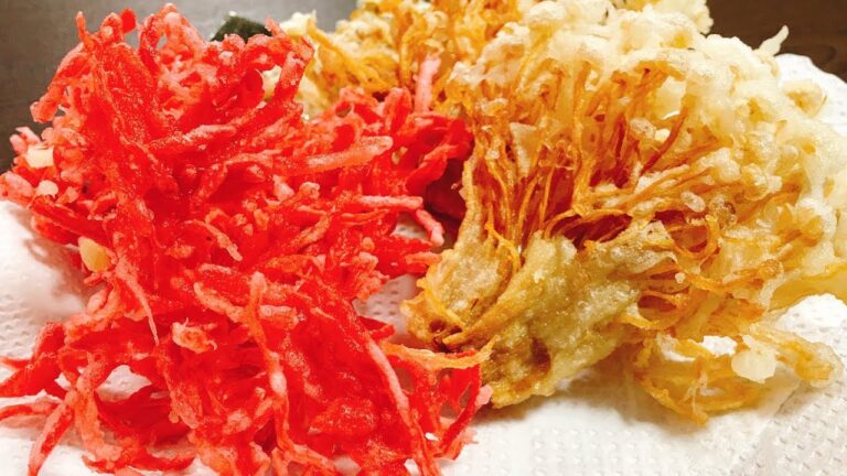 ビール好きには堪らない止まらない『サクサクを極めた紅生姜とえのきの天ぷら』How to make red pickled ginger & enoki TEMPURA