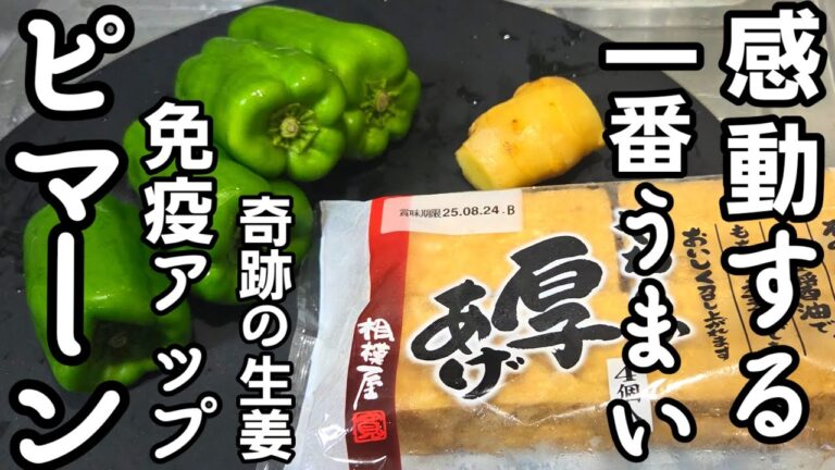 ピーマンと厚揚げ感動するうまさ。簡単料理 生姜 おつまみ 主菜 副菜 疲労回復 夏バテ 喉の痛み 免疫力 クーラー病 ヘルシー健康レシピ