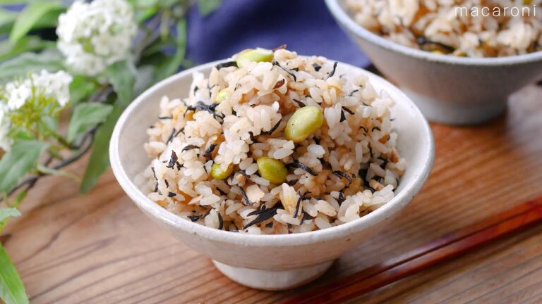 【ひじきと枝豆の炊き込みご飯】ツナの旨みと枝豆の食感がたまらない♪