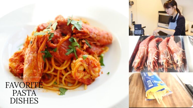 海老のトマトクリームパスタ｜Shrinp tomato cream pasta