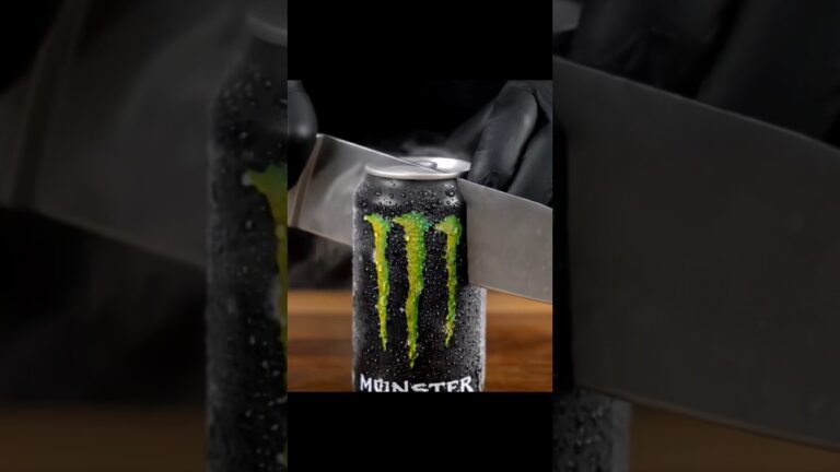 【ASMR】禁断の音！凍ったモンスター缶をザクザク切ってみた結果…⚡️🧊ASMR: CRUNCHY Frozen Monster Can Cutting – Unbelievable Sounds!