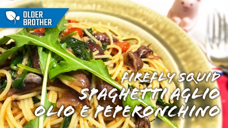 ホタルイカとルッコラのペペロンチーノ【アーリオ・オーリオ・ペペロンチーノスパゲティ】の作り方 How to make Pasta Peperoncino＜KITCHEN TANAKA 兄レシピ＞