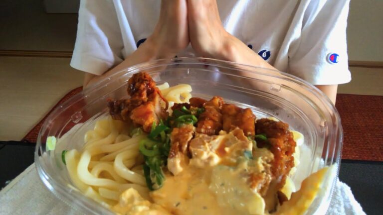 【モッパン・ASMR】タルタルぶっかけ鶏天うどん編