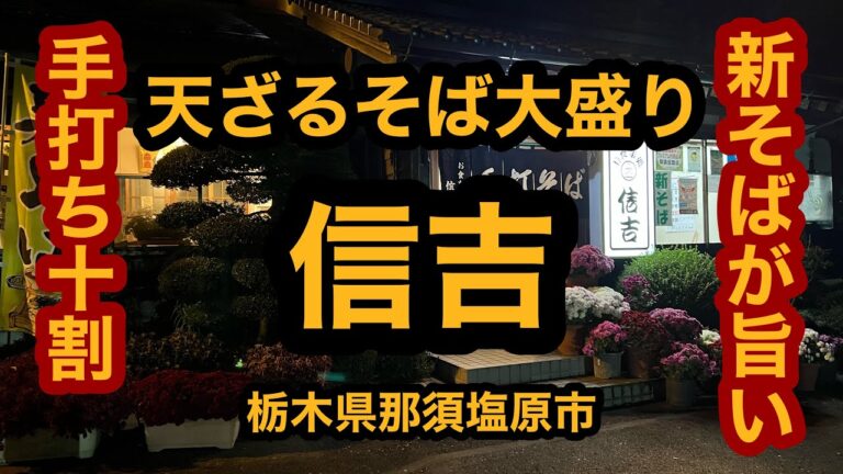 信吉（栃木県那須塩原市）今年初めての新そば！天ざるそば大盛り！