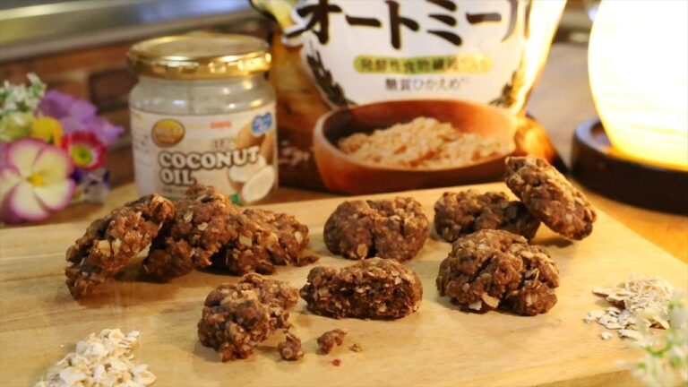 チョコレート・オートミールクッキーの作り方【混ぜて焼くだけ超簡単レシピ☆】ココナッツオイル使用 How to make Oatmeal Cookies｜Coris cooking