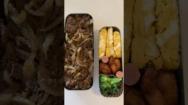 【牛肉盖饭&朝食/牛丼弁当&朝食】头一天没准备没办法用今天的弁当用牛肉吧😓牛肉盖饭啊😮‍💨/前日に準備しなかったもんで仕方ない牛丼使うか😓牛丼だよ😮‍💨