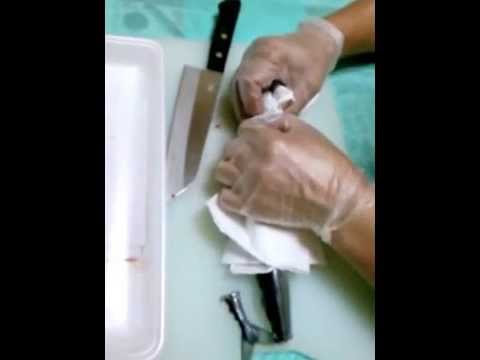 生サンマの頭付き骨取り。「秋刀鱼处理方法」