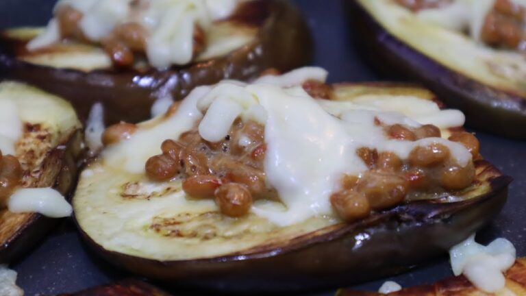 【簡単なのに旨い】なす、納豆、チーズ