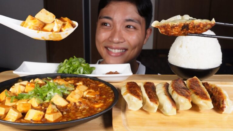 ASMR(喋りBGMなし)麻婆豆腐,餃子/ Mapo Tofu,Gyoza【Eating Sounds/咀嚼音/Mukbang】