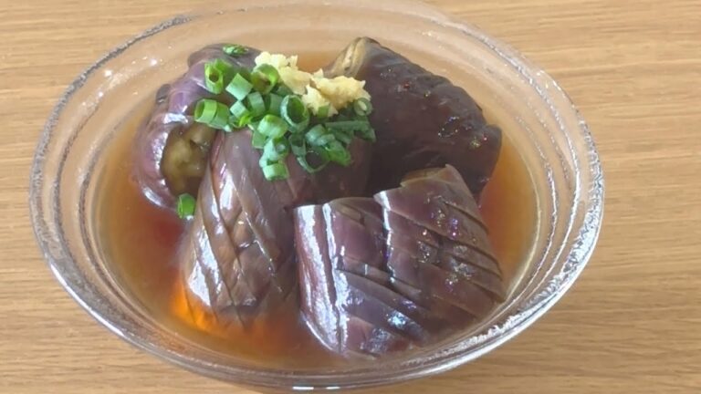 じゅわっと旨い！茄子の揚げない揚げ浸し｜油スプーン1杯・浸し時間ゼロで速攻完成