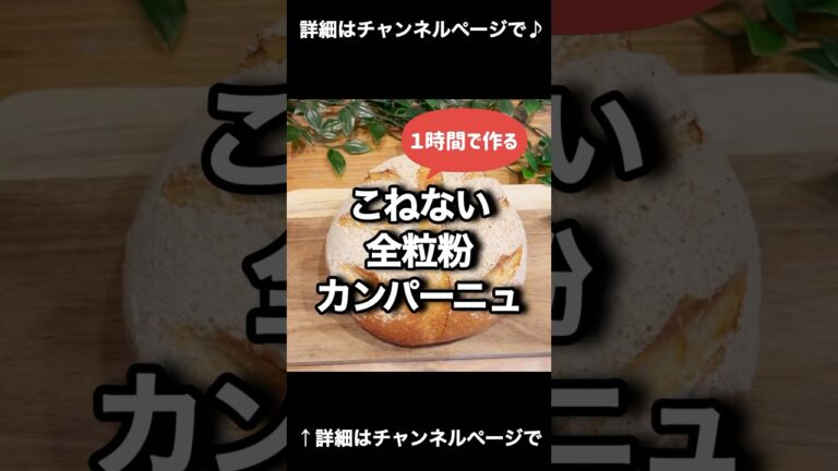 こねない全粒粉パン！超簡単！美味しい！カンパーニュ！最高！ #パン #パン作り #こねないパン 「VOICEVOX:ずんだもん」