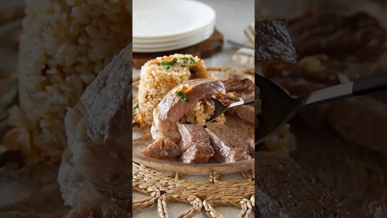 ステーキ肉のガーリックライス