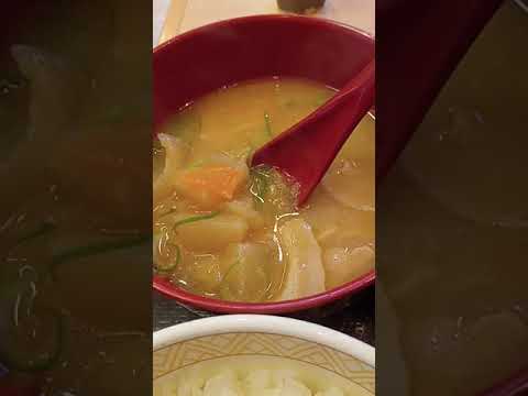 とん汁に豚肉🐷が入っているのか、確認してみた　プラス100円は高くないか？　#shorts