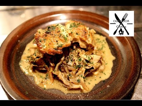 【肉料理】マスタードが決め手！乾燥キノコと鶏もも肉のフリカッセ【フレンチ】