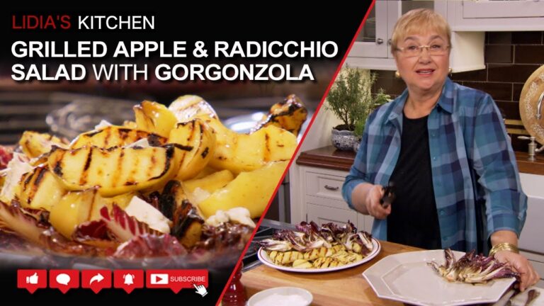Grilled Apple and Radicchio Salad with Gorgonzola