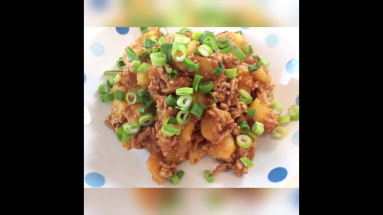 じゃがいもとひき肉の甘辛炒め